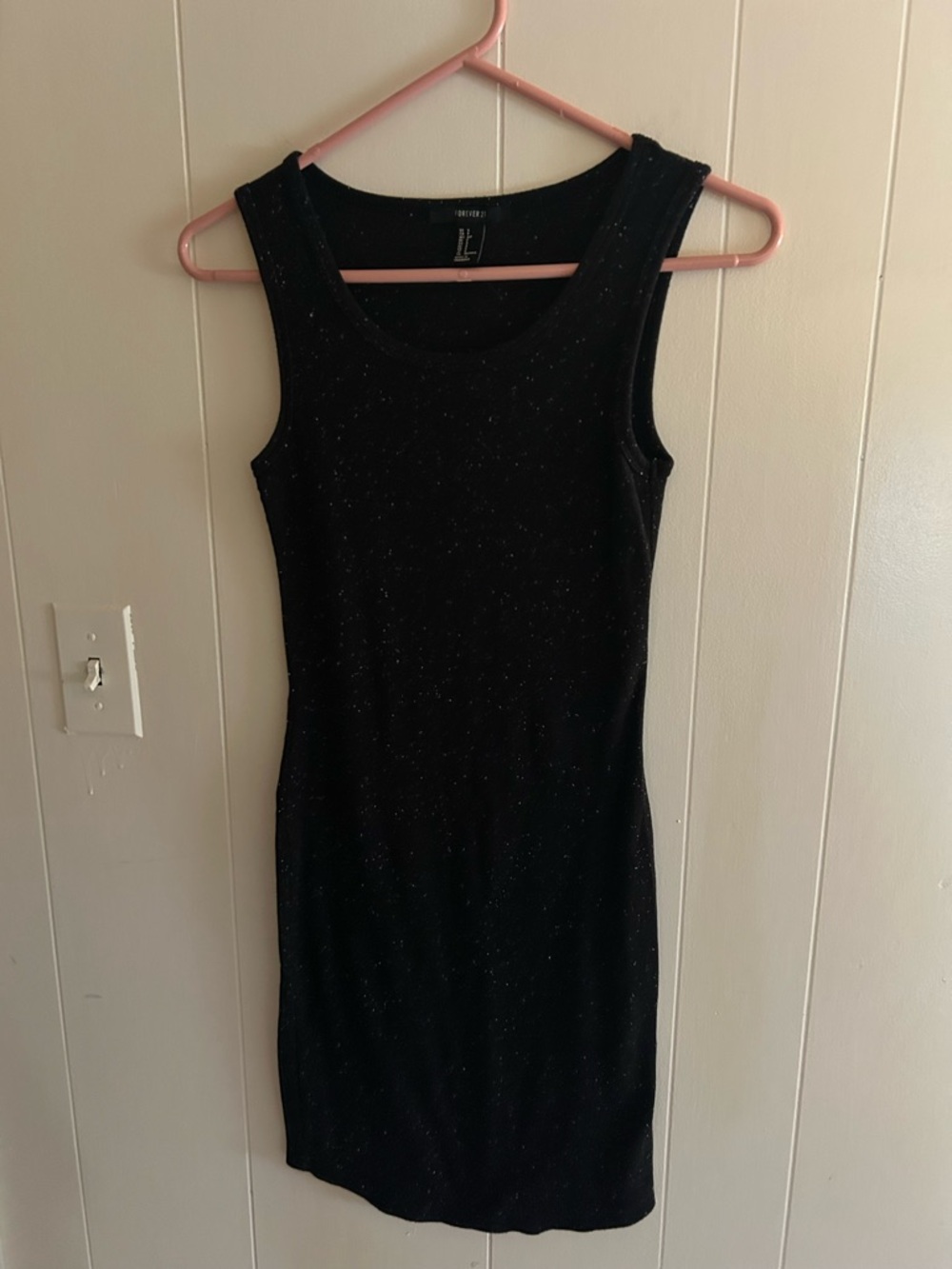 Forever 21 Black Speckled Sleeveless Midi Dress